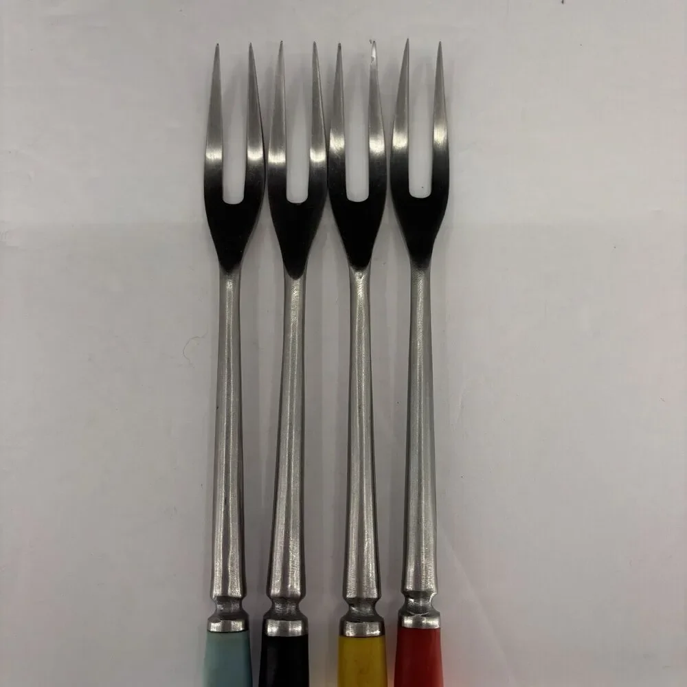 Vintage IIC Imperial International Corp.‎ Fondue Forks Colored Handles 1950s